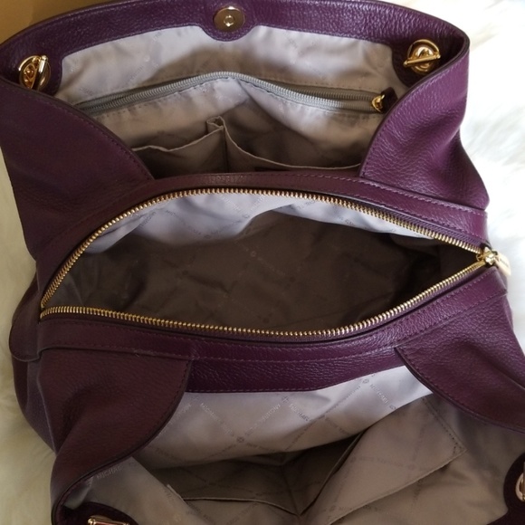 Michael Kors Chain Shoulder Tote, Damson, Jet Set - Picture 3 of 8